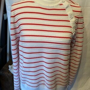 Striped Red and White Women's Sweater